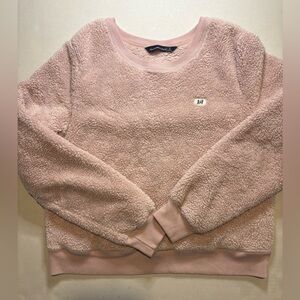 abercrombie & fitch women's sweater size  SM casual sherpa fleece crew neck crop